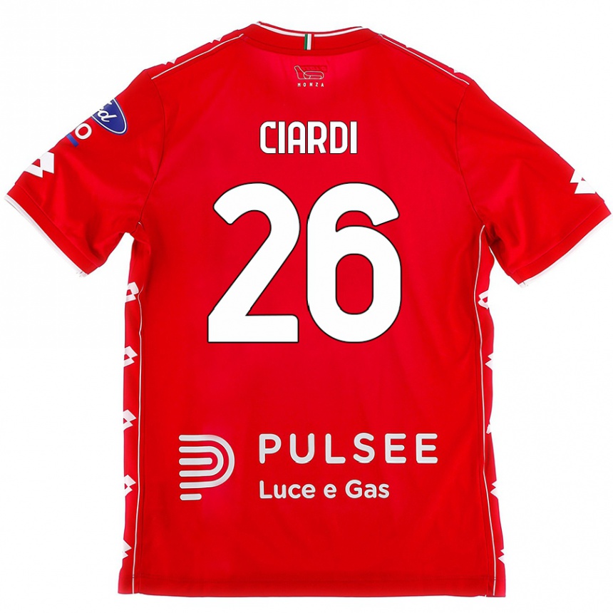 Kids Football Tommaso Ciardi #26 Red White Home Jersey 2024/25 T-Shirt