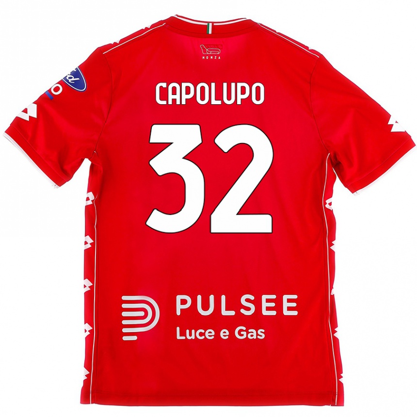 Kids Football Samuele Capolupo #32 Red White Home Jersey 2024/25 T-Shirt