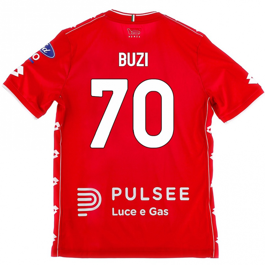 Kids Football Luis Buzi #70 Red White Home Jersey 2024/25 T-Shirt