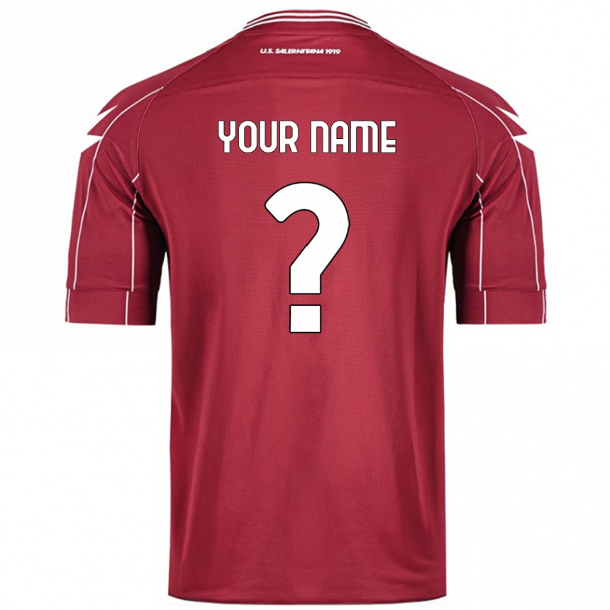 Kids Football Your Name #0 Burgundy Home Jersey 2024/25 T-Shirt