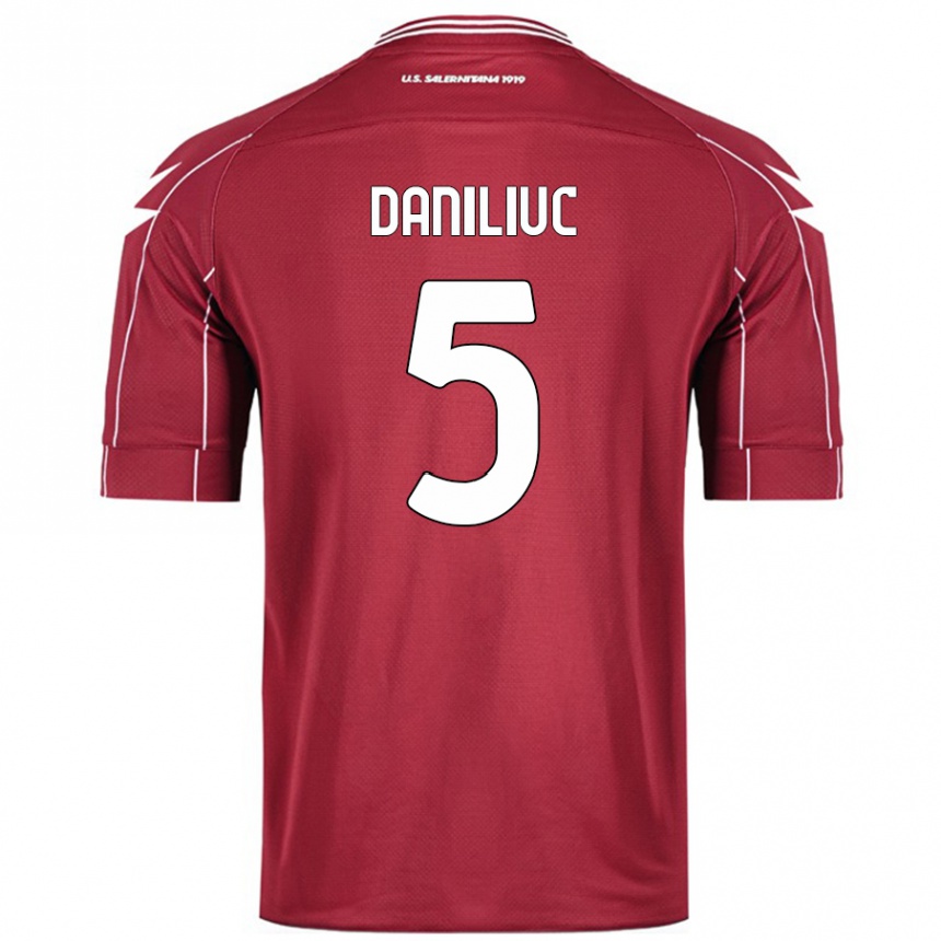 Kids Football Flavius Daniliuc #5 Burgundy Home Jersey 2024/25 T-Shirt