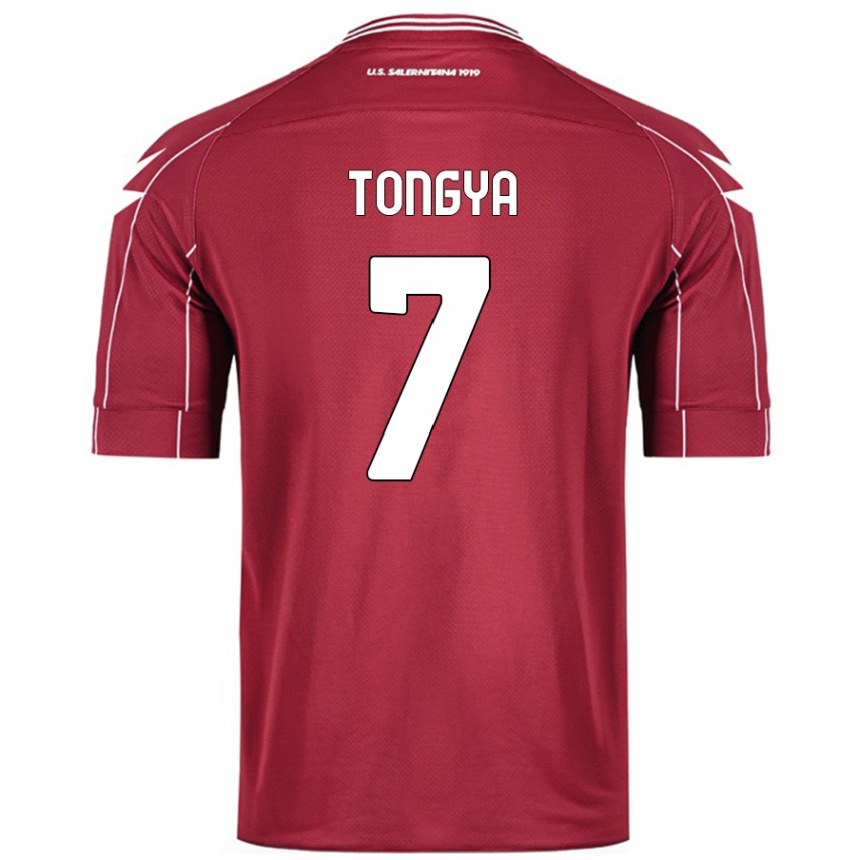 Kids Football Franco Tongya #7 Burgundy Home Jersey 2024/25 T-Shirt