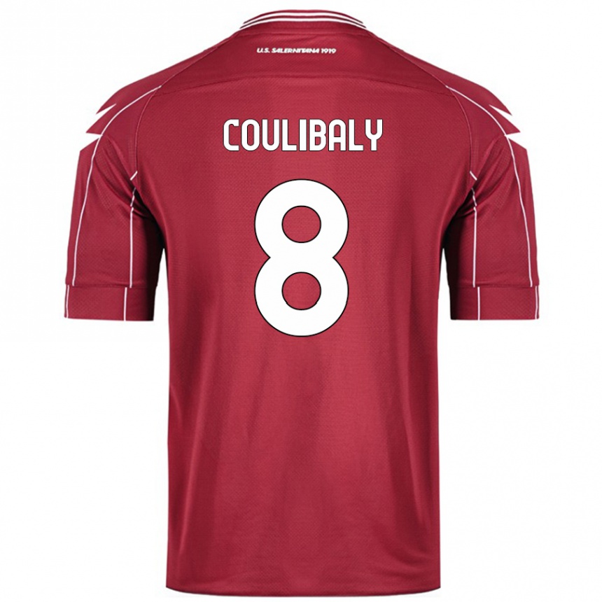 Kids Football Mamadou Coulibaly #8 Burgundy Home Jersey 2024/25 T-Shirt