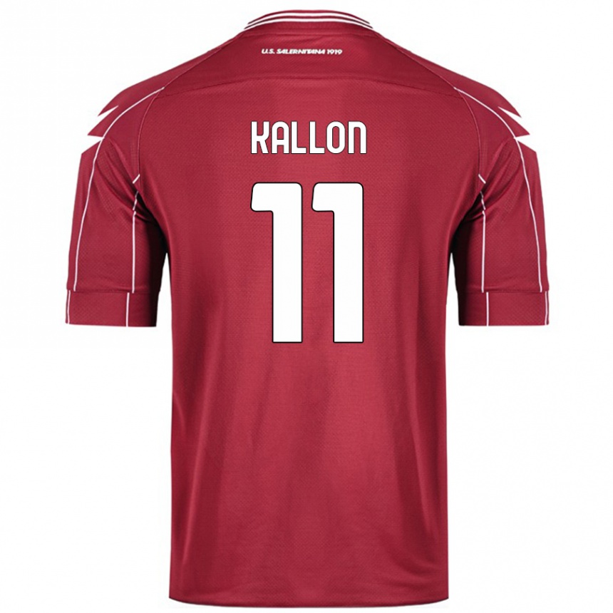 Kids Football Yayah Kallon #11 Burgundy Home Jersey 2024/25 T-Shirt