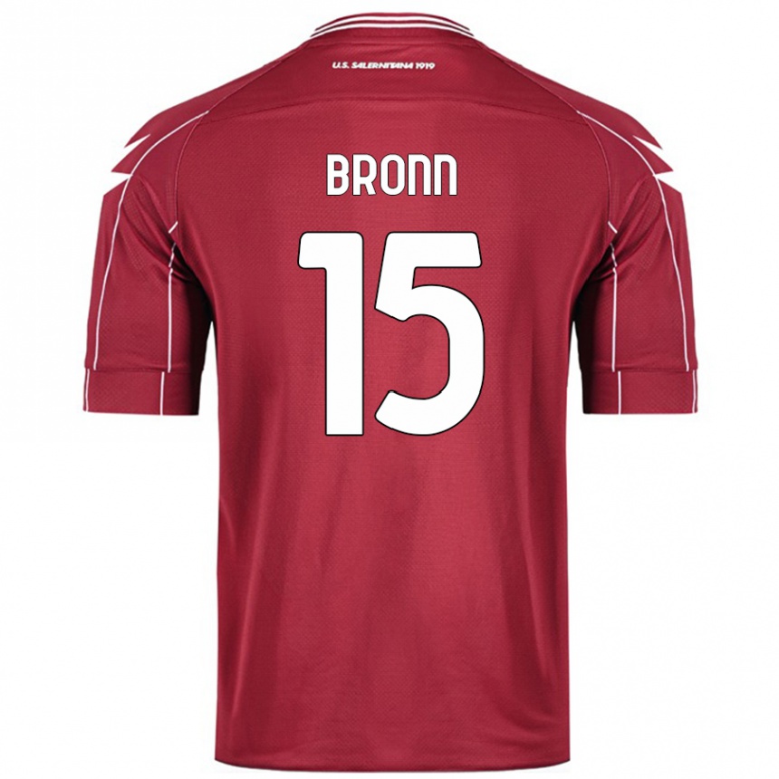 Kids Football Dylan Bronn #15 Burgundy Home Jersey 2024/25 T-Shirt