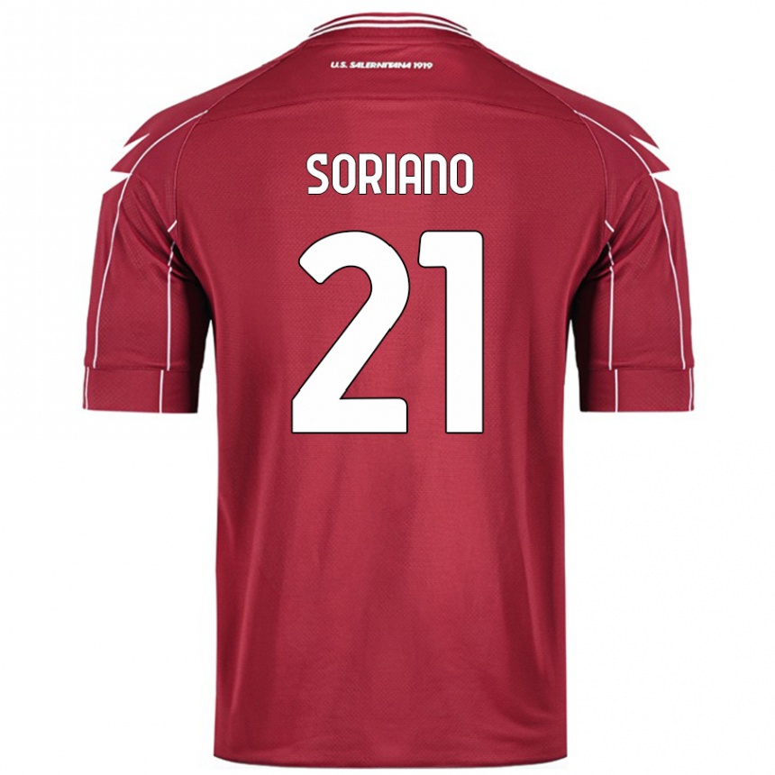 Kids Football Roberto Soriano #21 Burgundy Home Jersey 2024/25 T-Shirt