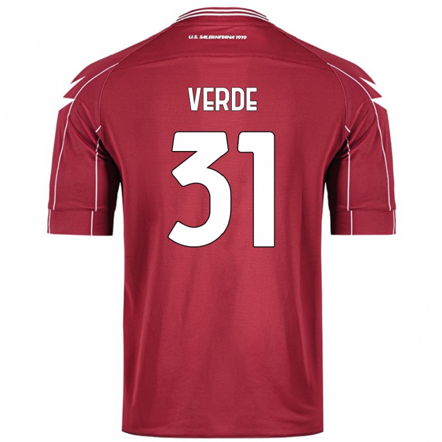 Kids Football Daniele Verde #31 Burgundy Home Jersey 2024/25 T-Shirt