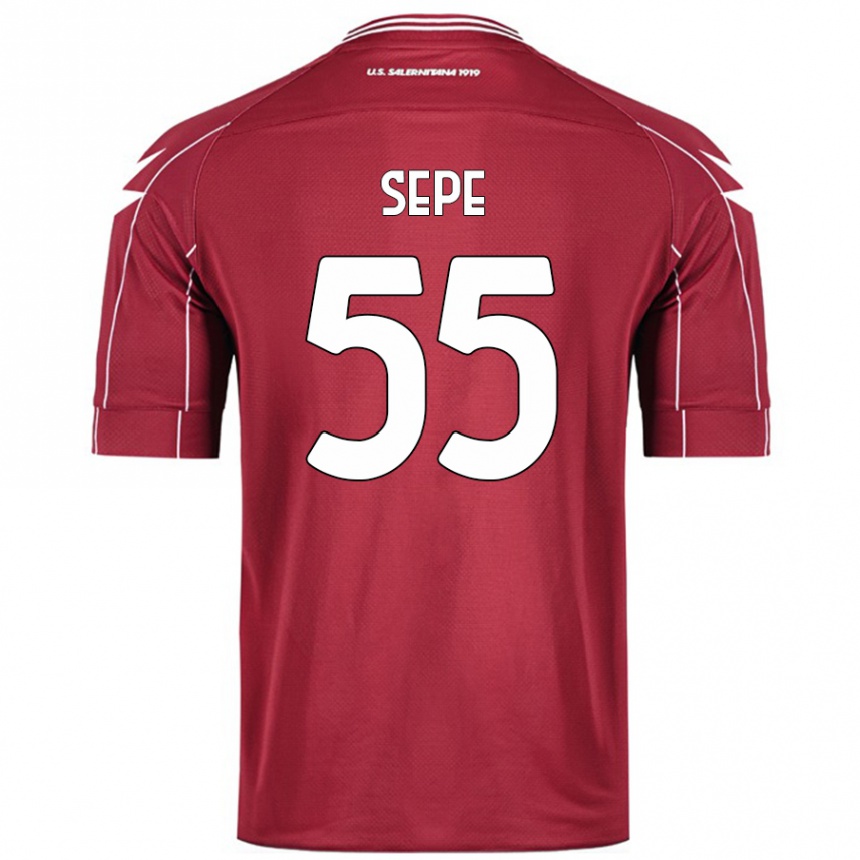 Kids Football Luigi Sepe #55 Burgundy Home Jersey 2024/25 T-Shirt