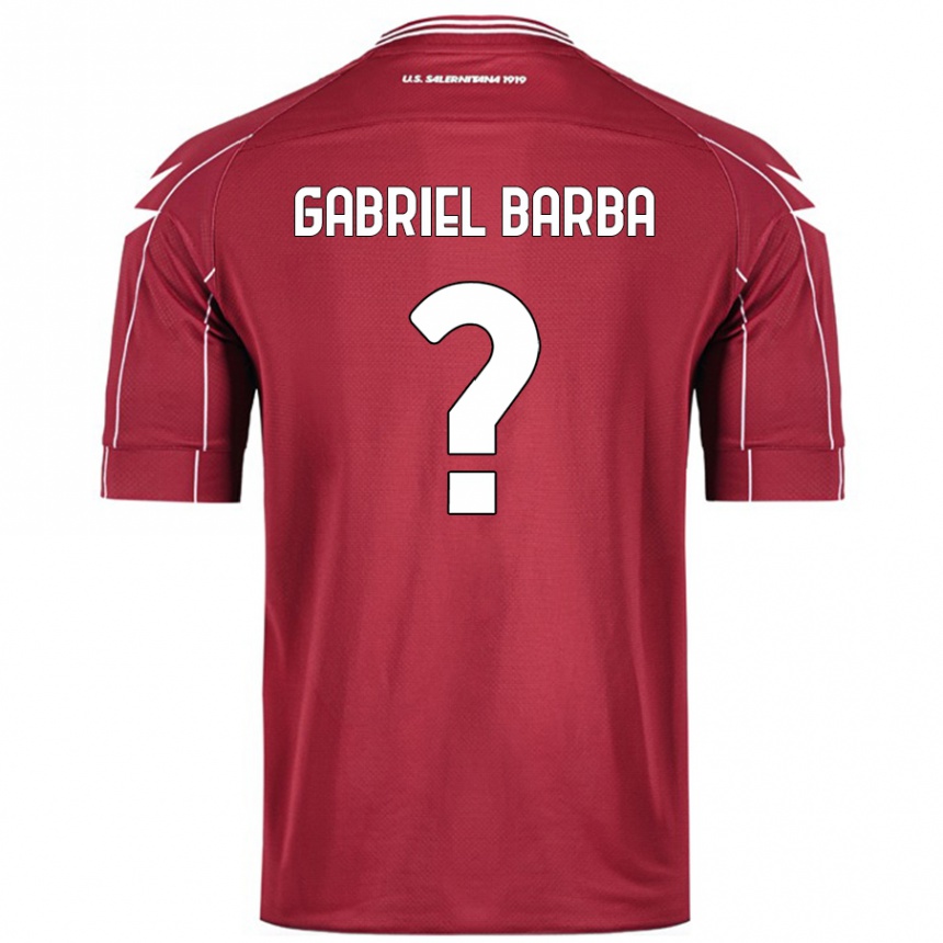 Kids Football Luigi Gabriel Barba #0 Burgundy Home Jersey 2024/25 T-Shirt