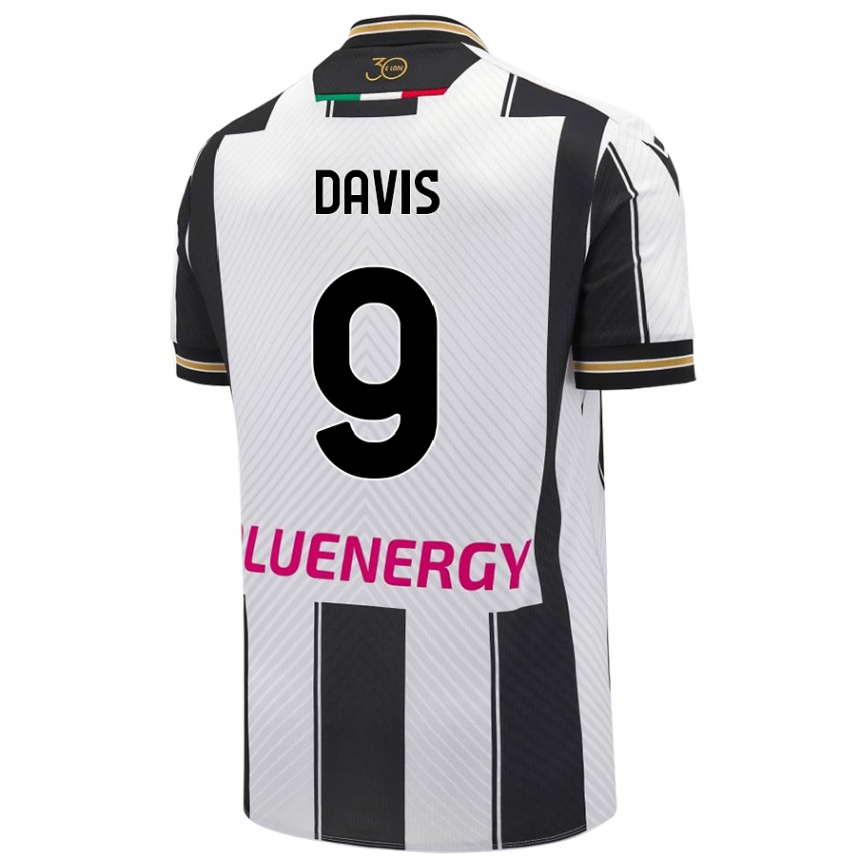 Kids Football Keinan Davis #9 White Black Home Jersey 2024/25 T-Shirt