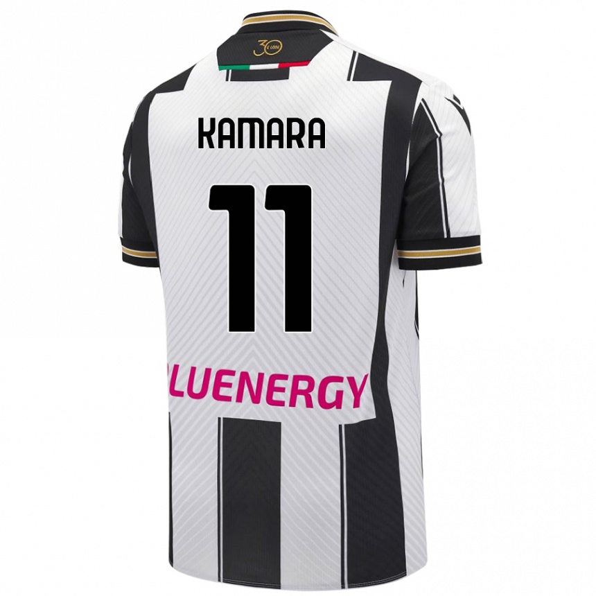 Kids Football Hassane Kamara #11 White Black Home Jersey 2024/25 T-Shirt