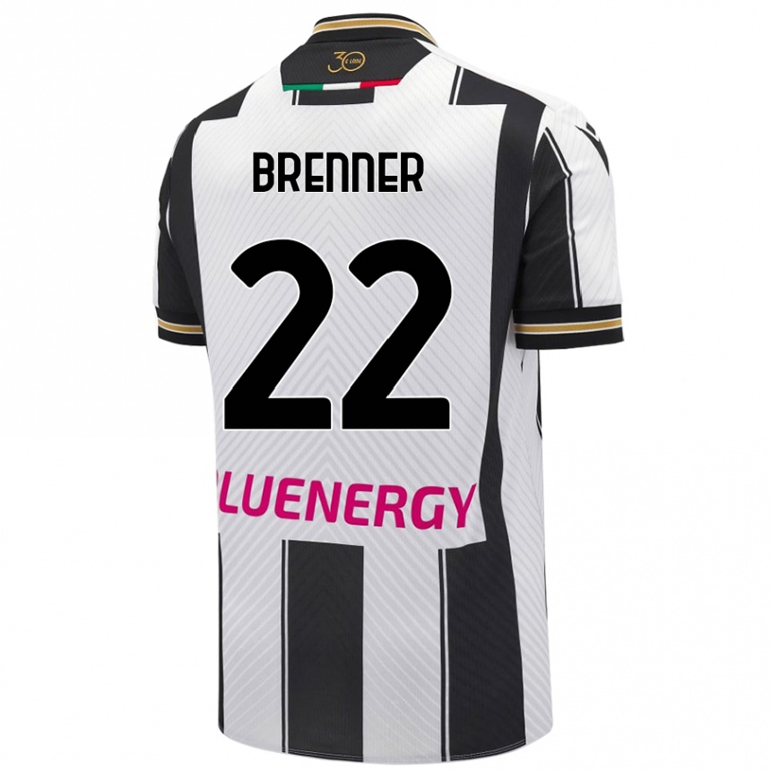 Kids Football Brenner #22 White Black Home Jersey 2024/25 T-Shirt