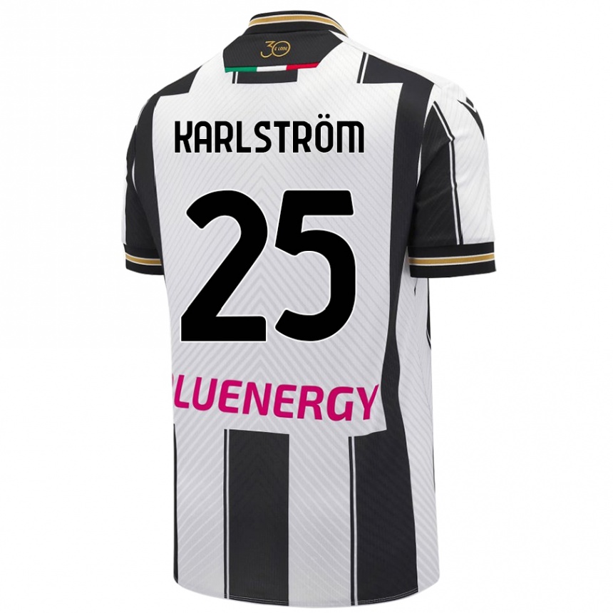 Kids Football Jesper Karlström #25 White Black Home Jersey 2024/25 T-Shirt