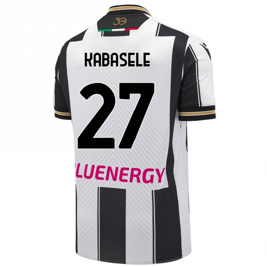 Kids Football Christian Kabasele #27 White Black Home Jersey 2024/25 T-Shirt