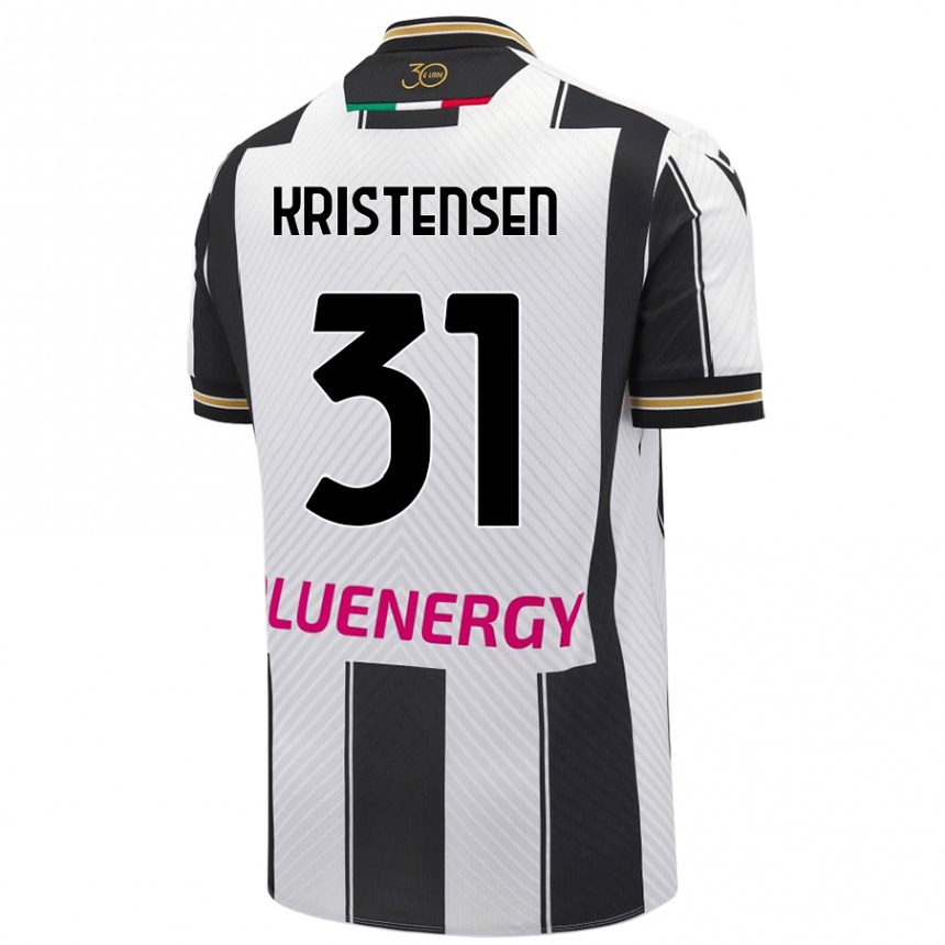 Kids Football Thomas Kristensen #31 White Black Home Jersey 2024/25 T-Shirt