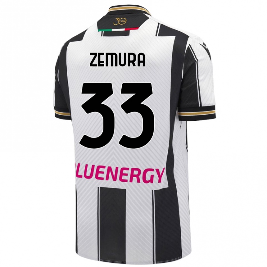 Kids Football Jordan Zemura #33 White Black Home Jersey 2024/25 T-Shirt