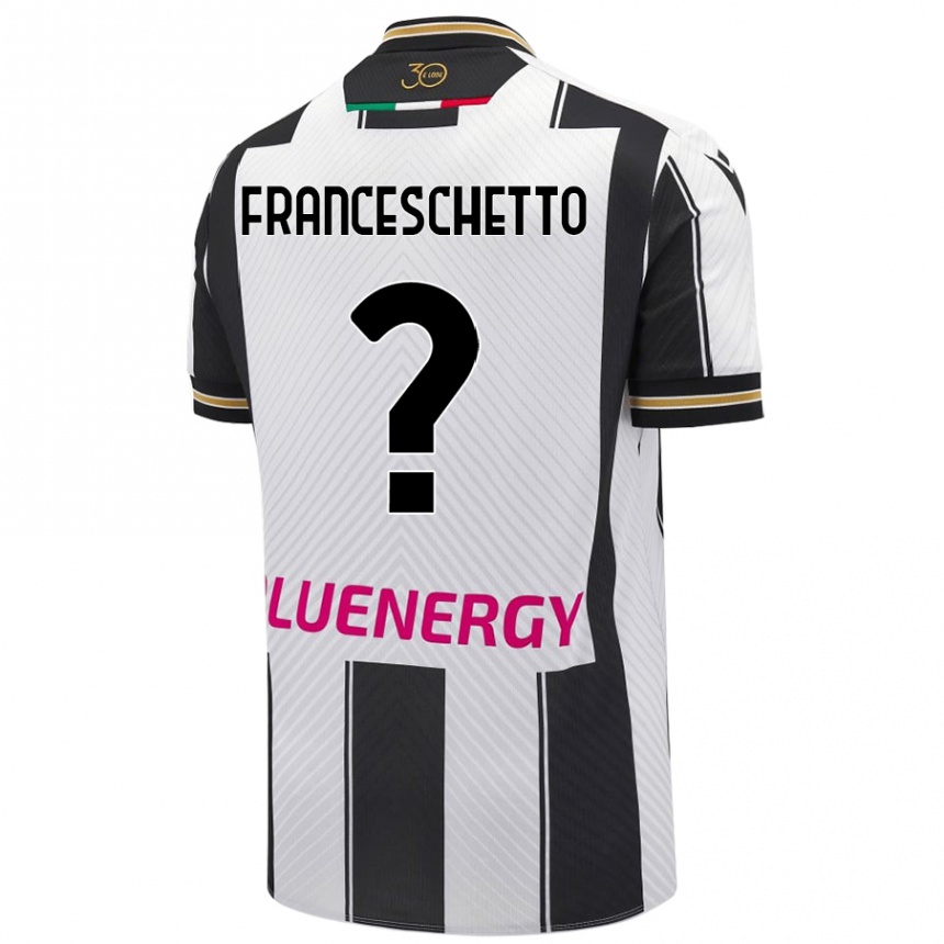 Kids Football Mattia Franceschetto #0 White Black Home Jersey 2024/25 T-Shirt