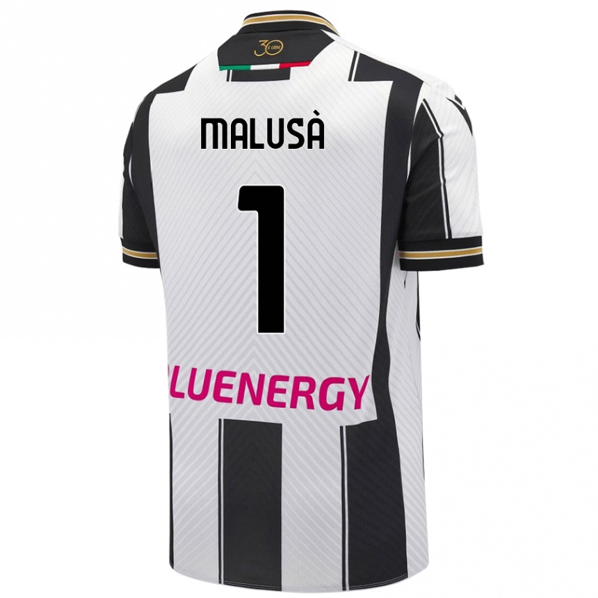 Kids Football Joel Malusà #1 White Black Home Jersey 2024/25 T-Shirt