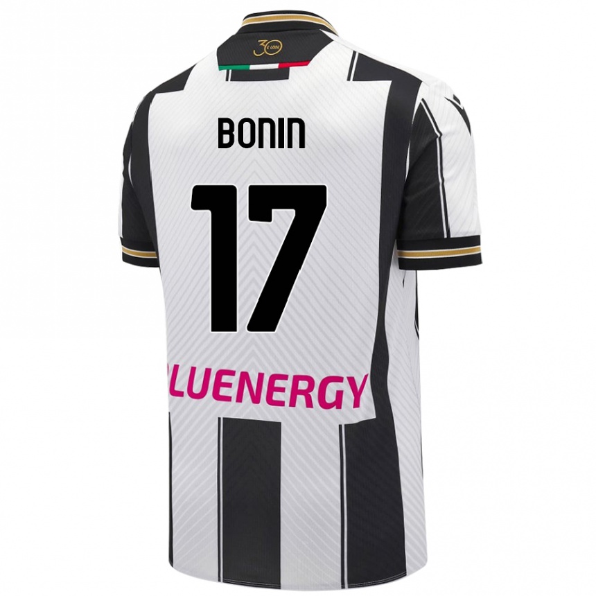 Kids Football Luca Bonin #17 White Black Home Jersey 2024/25 T-Shirt