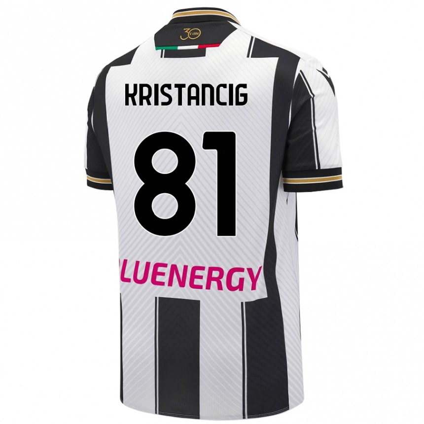 Kids Football Luca Kristancig #81 White Black Home Jersey 2024/25 T-Shirt