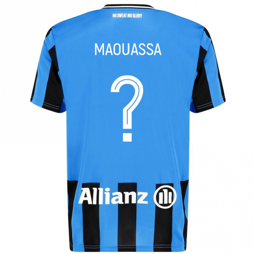 Kids Football Faitout Maouassa #0 Sky Blue Black Home Jersey 2024/25 T-Shirt