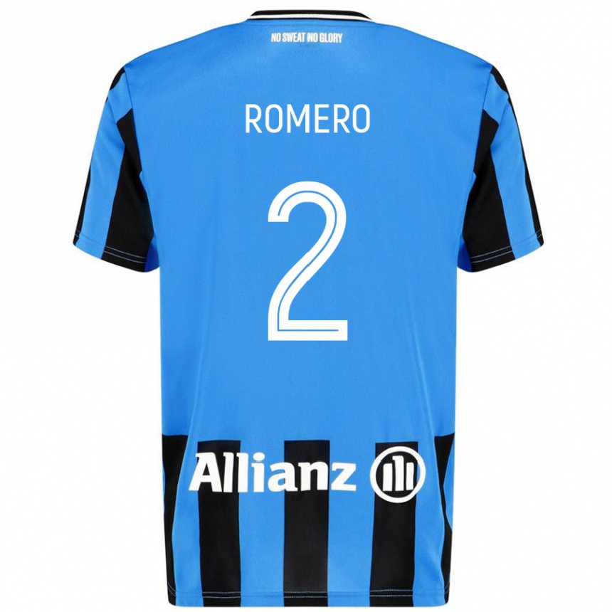 Kids Football Zaid Romero #2 Sky Blue Black Home Jersey 2024/25 T-Shirt