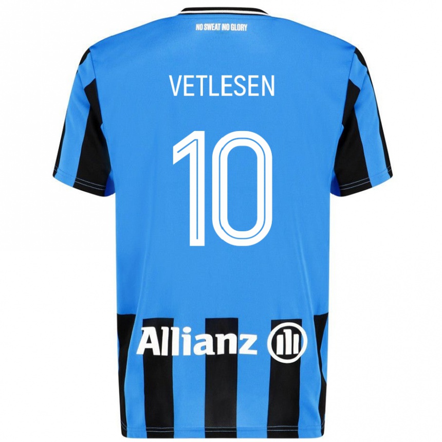 Kids Football Hugo Vetlesen #10 Sky Blue Black Home Jersey 2024/25 T-Shirt