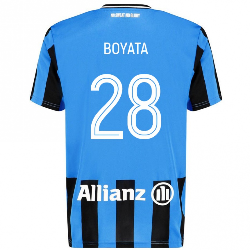 Kids Football Dedryck Boyata #28 Sky Blue Black Home Jersey 2024/25 T-Shirt