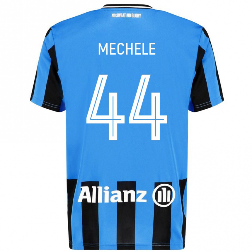 Kids Football Brandon Mechele #44 Sky Blue Black Home Jersey 2024/25 T-Shirt