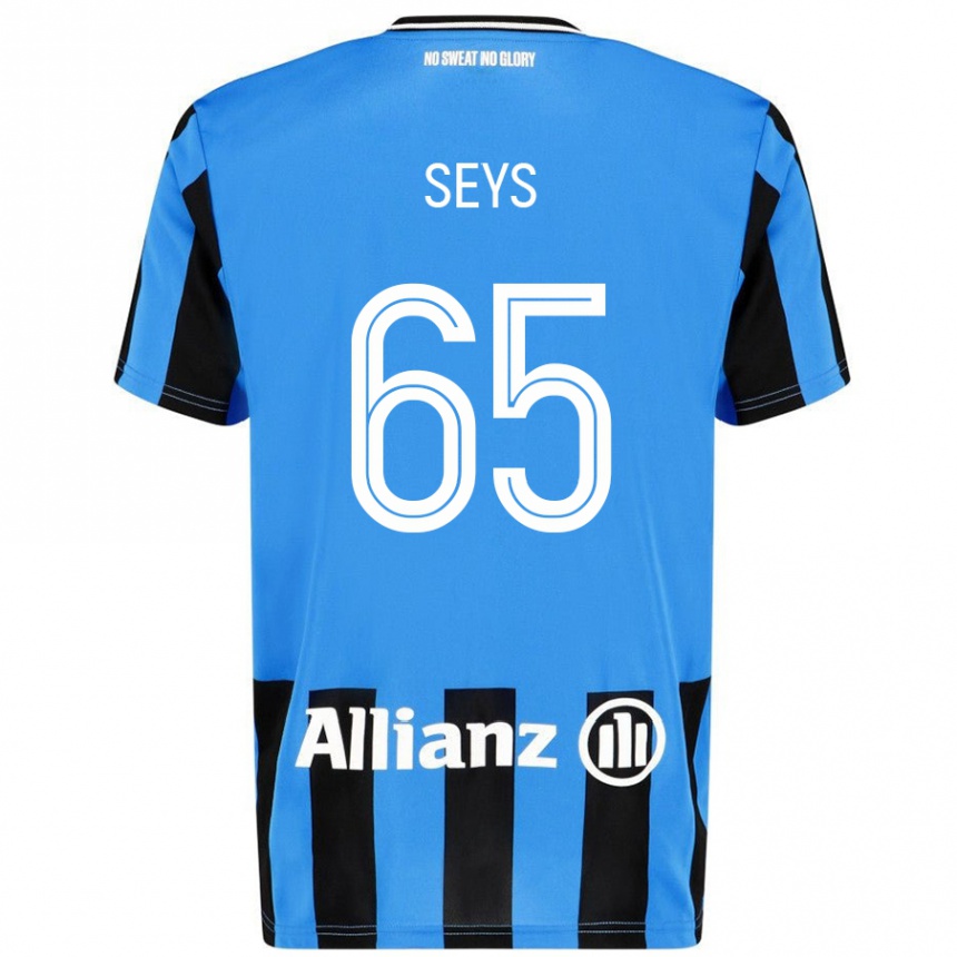 Kids Football Joaquin Seys #65 Sky Blue Black Home Jersey 2024/25 T-Shirt