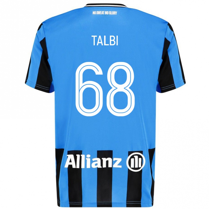 Kids Football Chemsdine Talbi #68 Sky Blue Black Home Jersey 2024/25 T-Shirt