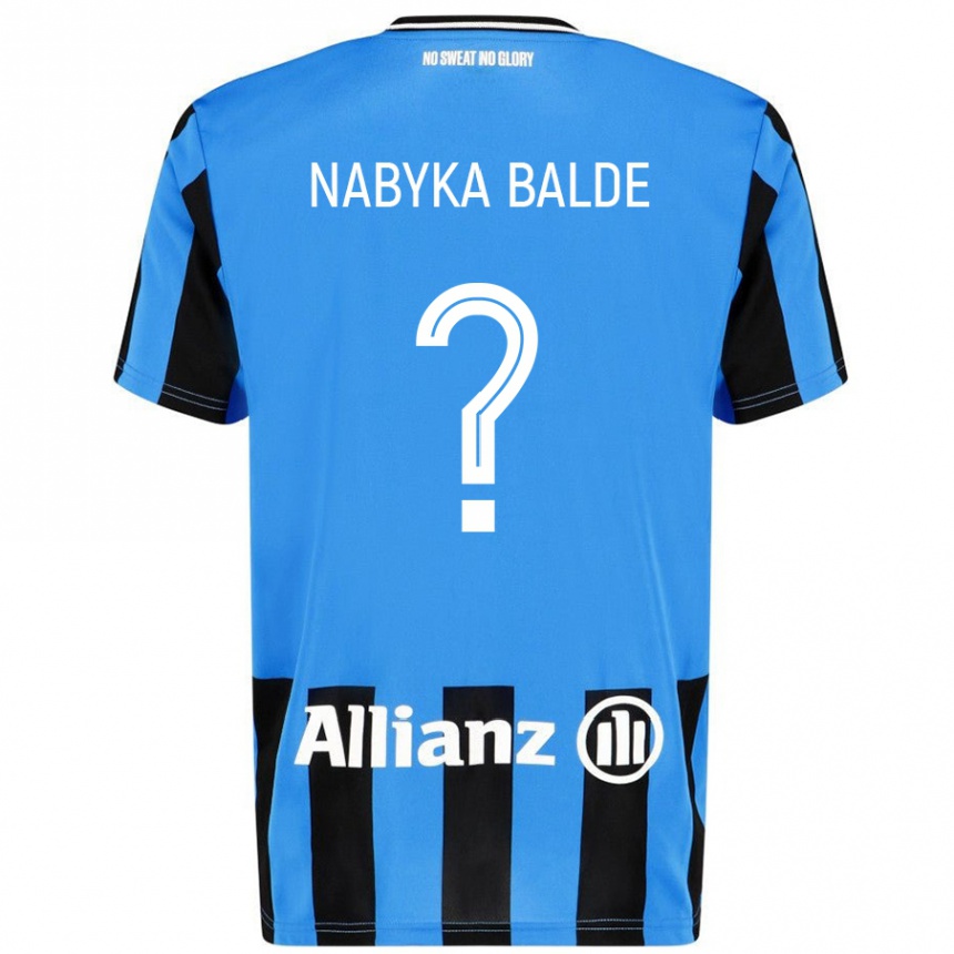 Kids Football Mamadou Nabyka Balde #0 Sky Blue Black Home Jersey 2024/25 T-Shirt