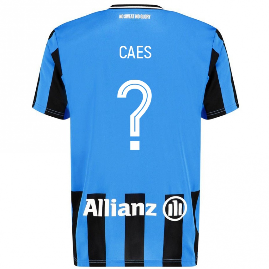 Kids Football Jippe Caes #0 Sky Blue Black Home Jersey 2024/25 T-Shirt