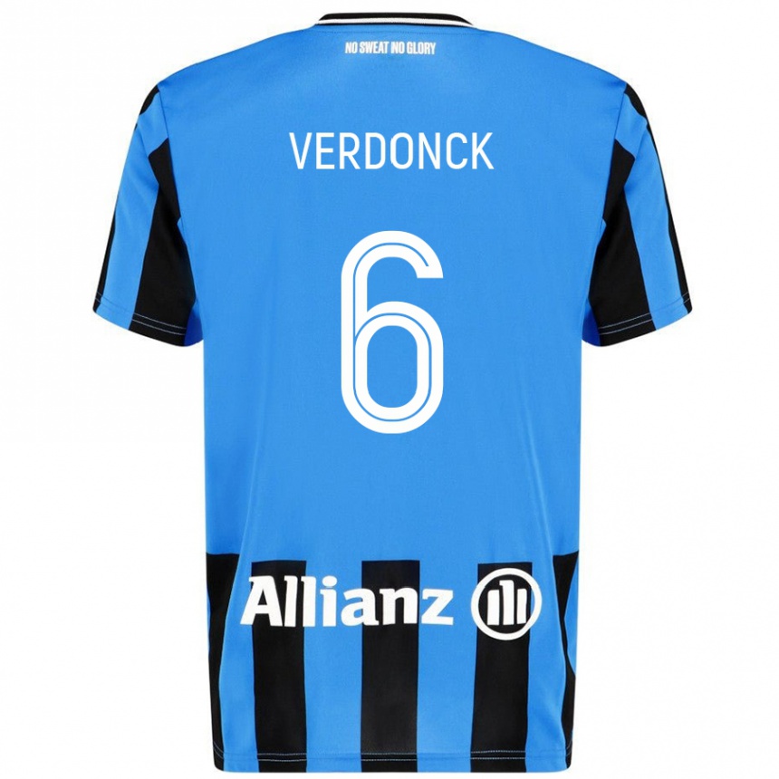 Kids Football Saar Verdonck #6 Sky Blue Black Home Jersey 2024/25 T-Shirt