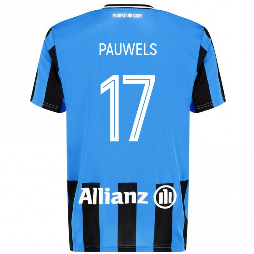 Kids Football Fleur Pauwels #17 Sky Blue Black Home Jersey 2024/25 T-Shirt