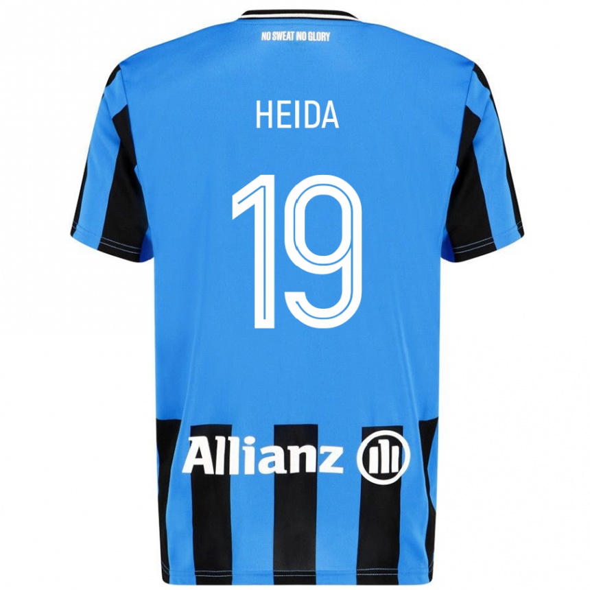 Kids Football Jade Heida #19 Sky Blue Black Home Jersey 2024/25 T-Shirt