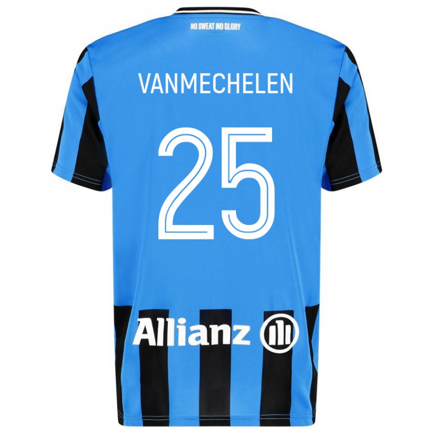 Kids Football Davinia Vanmechelen #25 Sky Blue Black Home Jersey 2024/25 T-Shirt