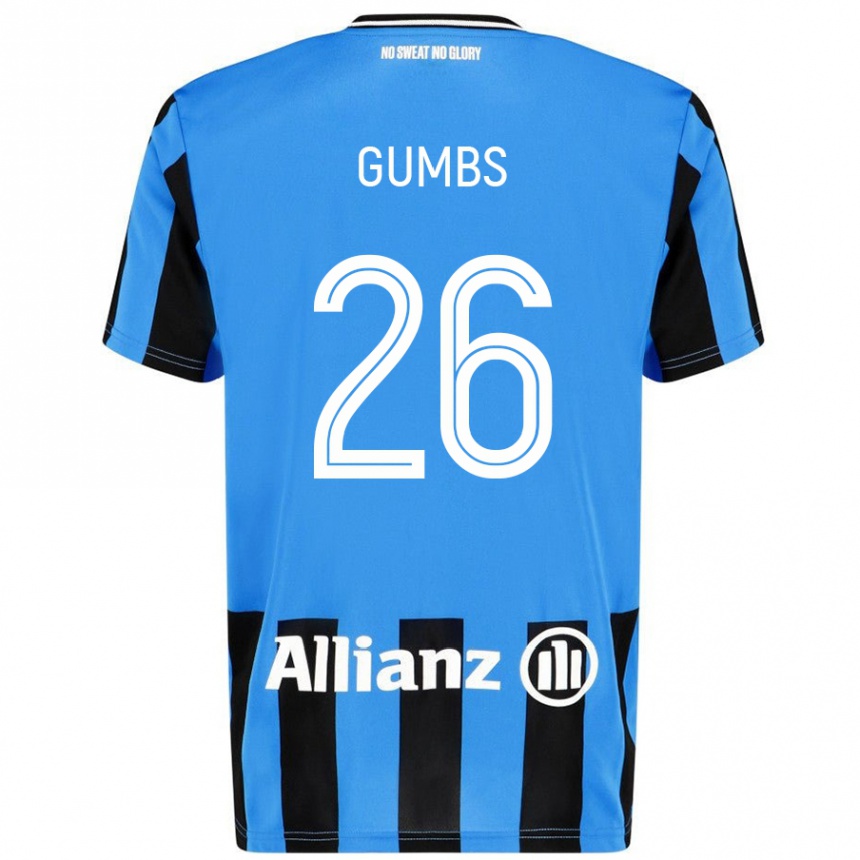 Kids Football Aisse Gumbs #26 Sky Blue Black Home Jersey 2024/25 T-Shirt