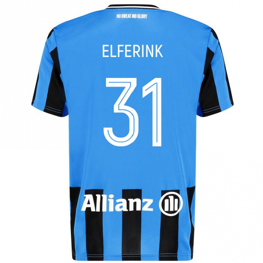 Kids Football Marie Elferink #31 Sky Blue Black Home Jersey 2024/25 T-Shirt