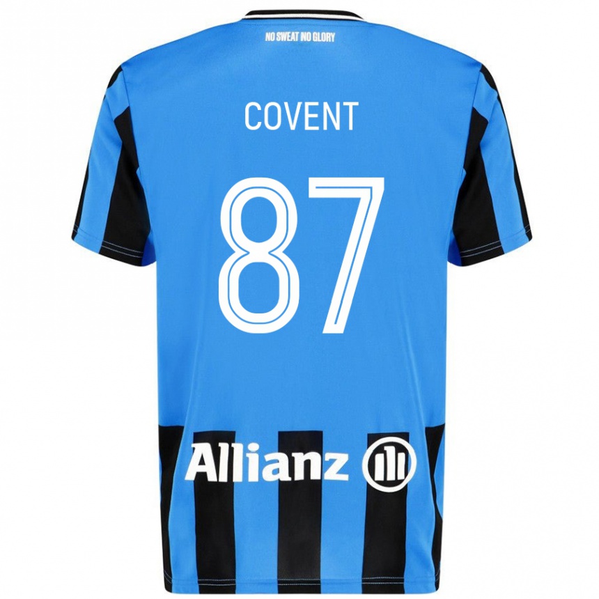 Kids Football Jorijn Covent #87 Sky Blue Black Home Jersey 2024/25 T-Shirt