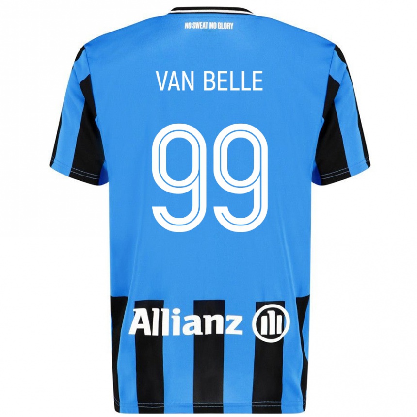 Kids Football Lyndsey Van Belle #99 Sky Blue Black Home Jersey 2024/25 T-Shirt