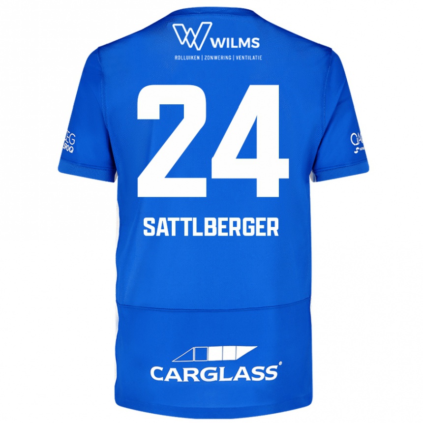 Kids Football Nikolas Sattlberger #24 Blue Home Jersey 2024/25 T-Shirt