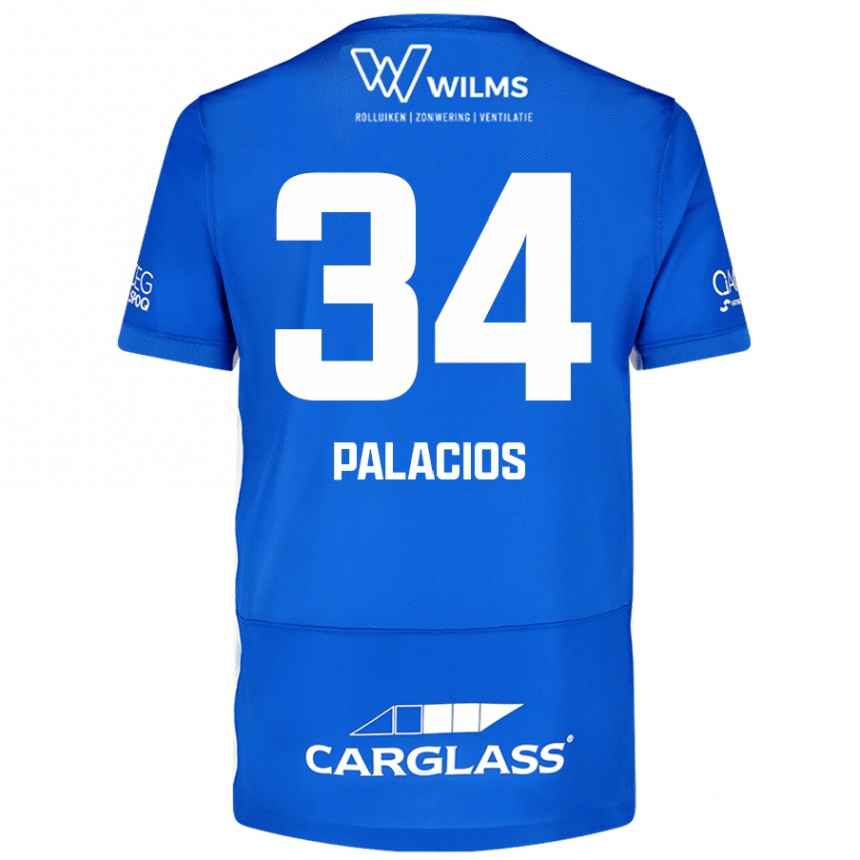 Kids Football Adrián Palacios #34 Blue Home Jersey 2024/25 T-Shirt