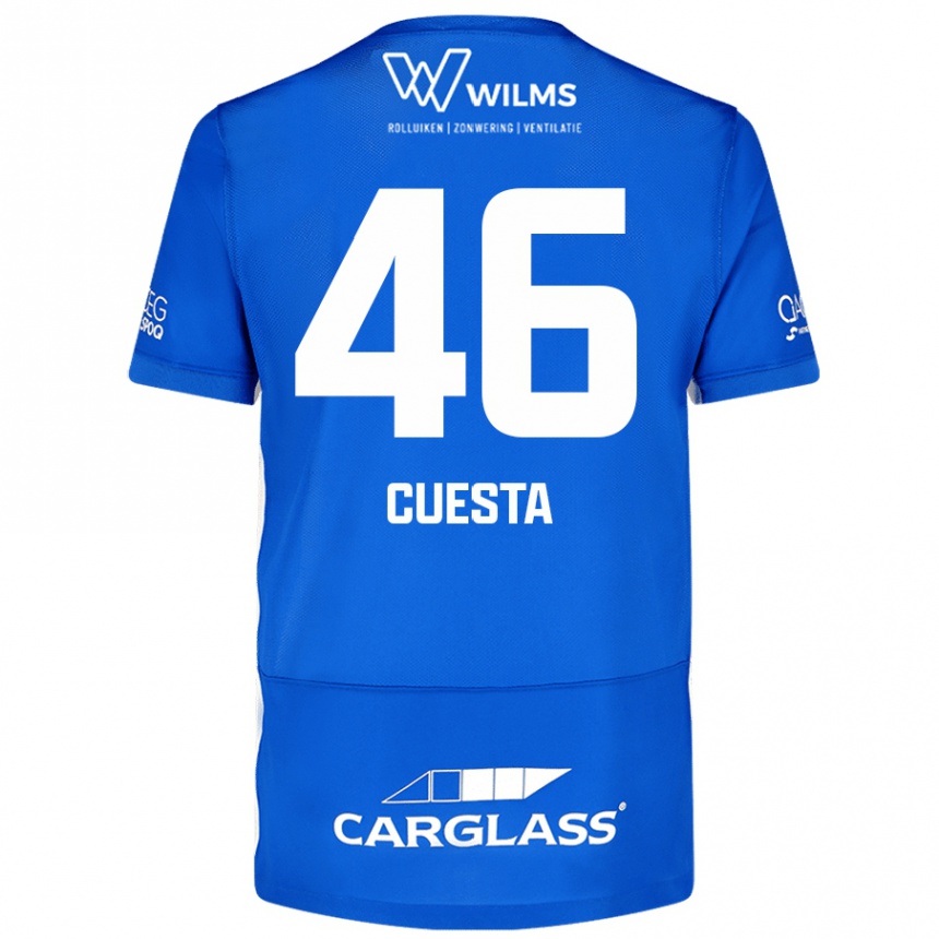 Kids Football Carlos Cuesta #46 Blue Home Jersey 2024/25 T-Shirt