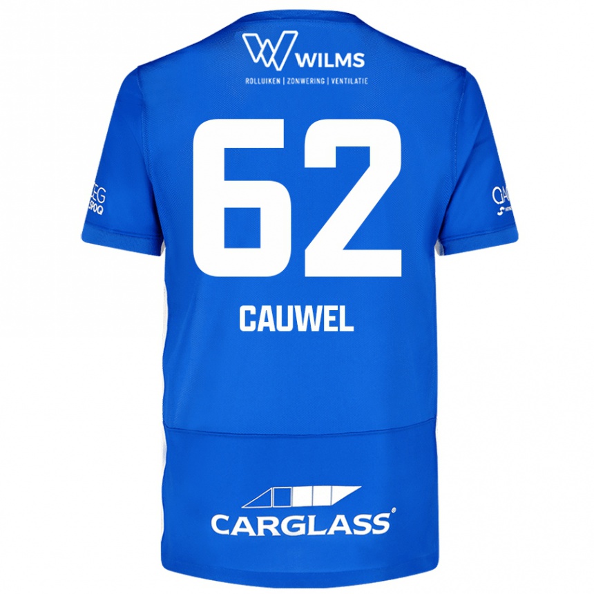 Kids Football Michiel Cauwel #62 Blue Home Jersey 2024/25 T-Shirt