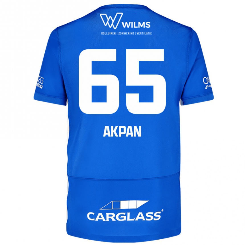 Kids Football Christian Akpan #65 Blue Home Jersey 2024/25 T-Shirt