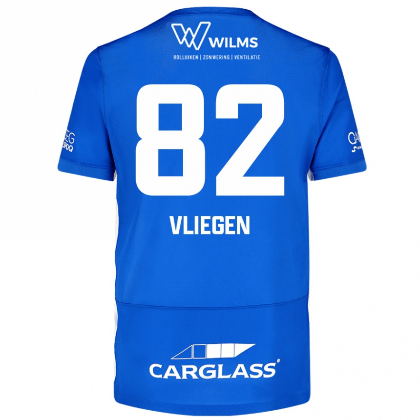 Kids Football Olivier Vliegen #82 Blue Home Jersey 2024/25 T-Shirt