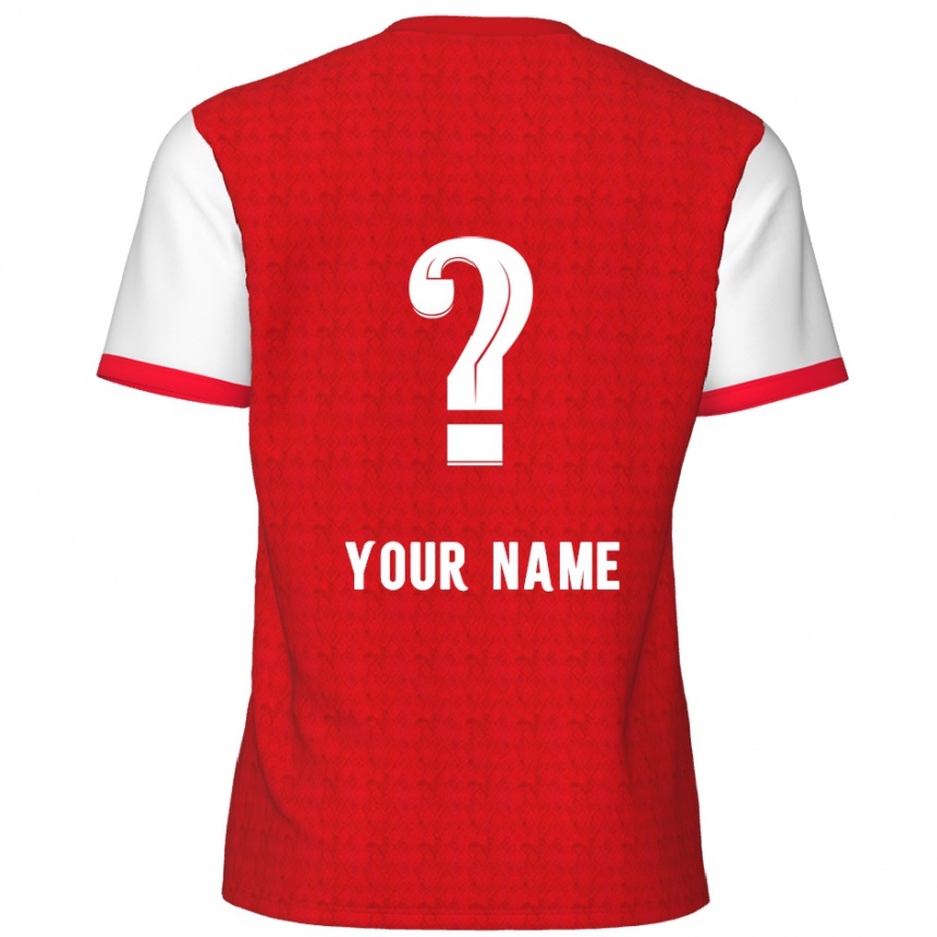 Kids Football Your Name #0 Red White Home Jersey 2024/25 T-Shirt