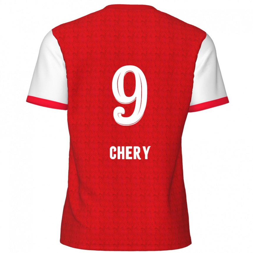 Kids Football Tjaronn Chery #9 Red White Home Jersey 2024/25 T-Shirt