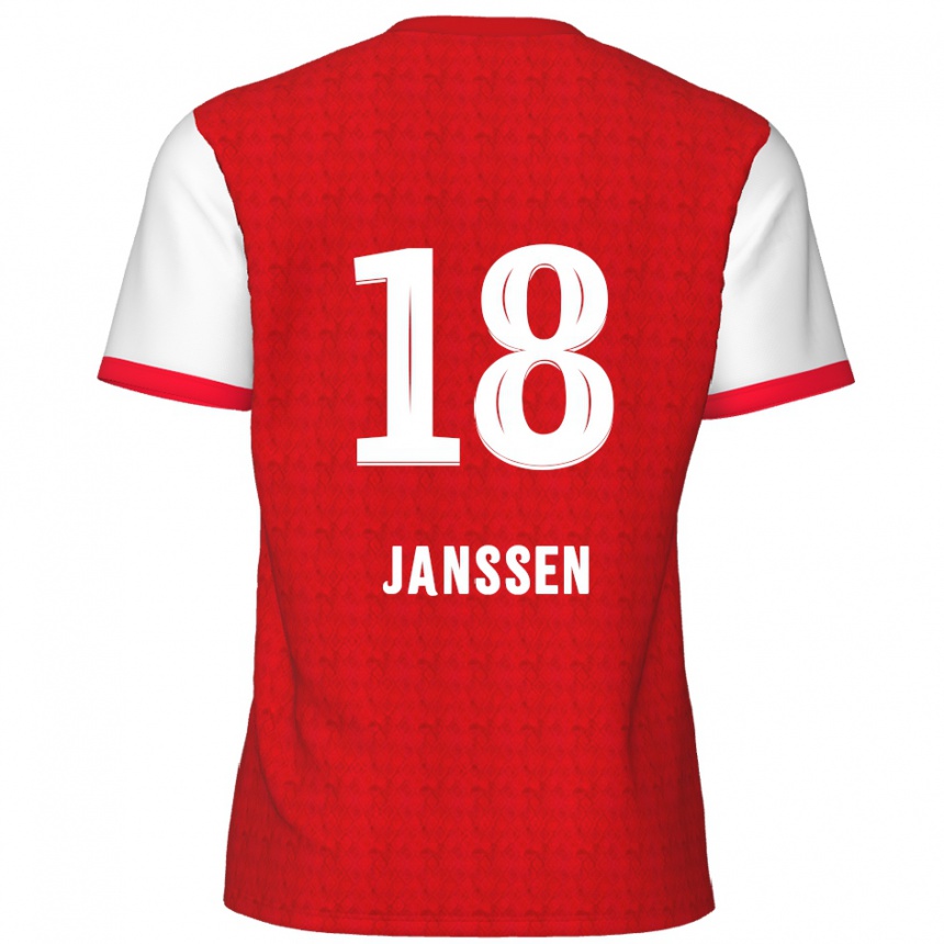 Kids Football Vincent Janssen #18 Red White Home Jersey 2024/25 T-Shirt